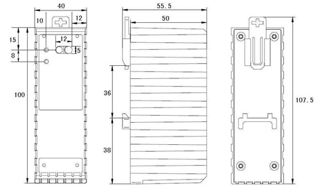 炬華DCZL12-1296采集器終端(國(guó)網(wǎng)II型)外形與安裝圖