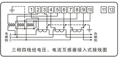 DTSY341-MD3經(jīng)電壓、電流互感器接入式接線圖